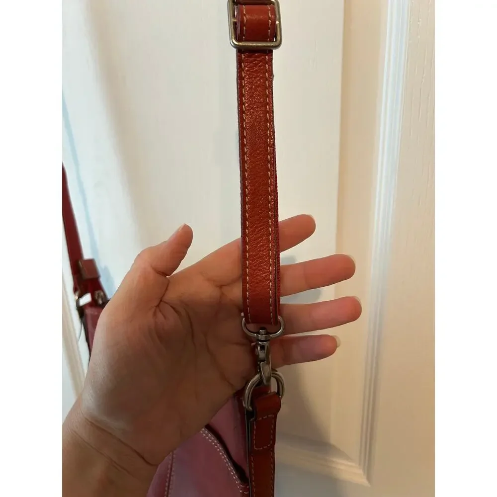 Fossil Vintage Red Crossbody Bag Leather